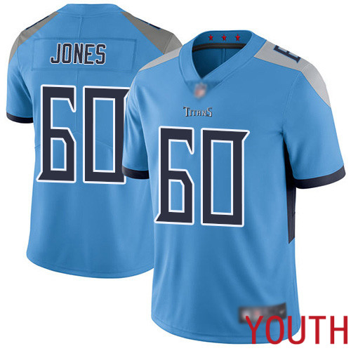 Tennessee Titans Limited Light Blue Youth Ben Jones Alternate Jersey NFL Football #60 Vapor Untouchable->women nfl jersey->Women Jersey
